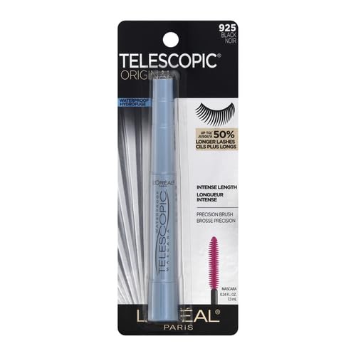 L’Oreal Paris Original Telescopic Mascara, Lengthening, Blackest Black