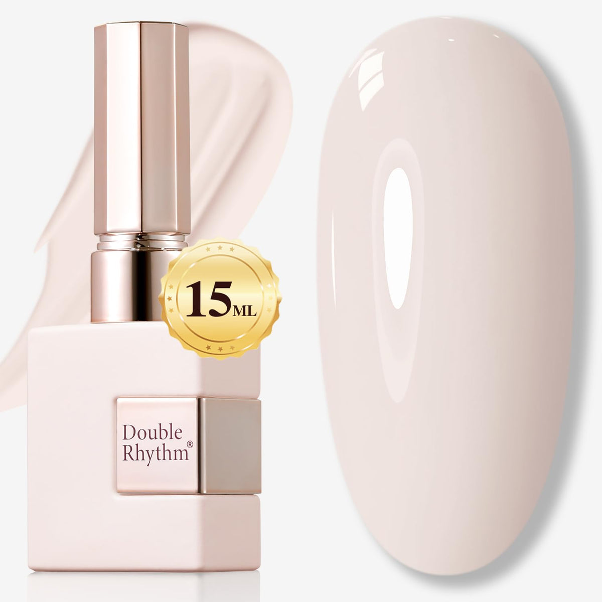 Double Rhythm 15ML Gel Nail Polish Pure Sheer Same Color Same Bottle Gel Polish Art Manicure Salon DIY at Home for Women (Milky White-A1075)