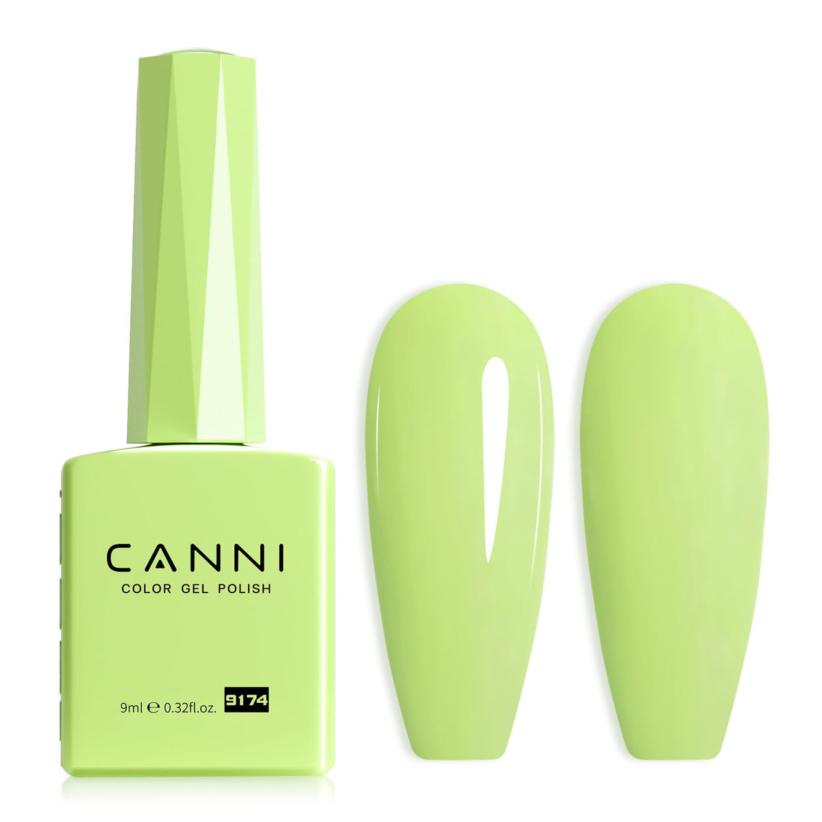 CANNI 9ml Light Yellow Green Gel Nail Polish High Gloss UV LED Soak Off Gel