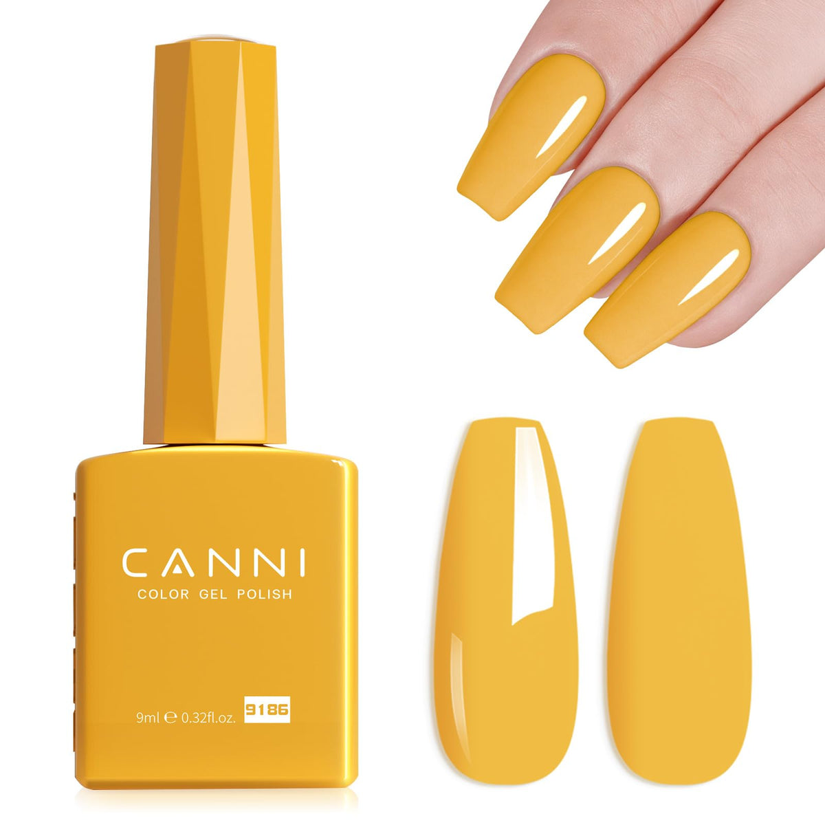 CANNI 9ml Light Yellow Green Gel Nail Polish High Gloss UV LED Soak Off Gel
