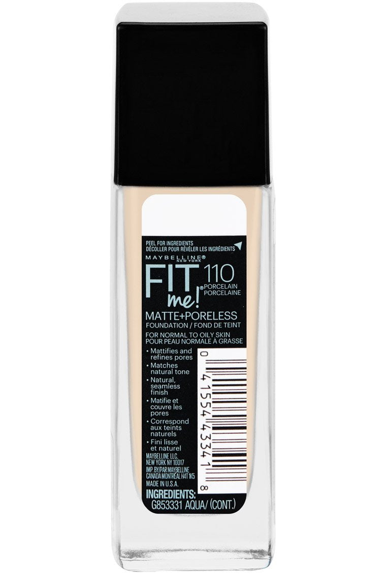 Maybelline Fit Me Matte + Poreless Liquid Oil-Free Foundation Makeup, Toffee, 1 Count (Packaging May Vary)