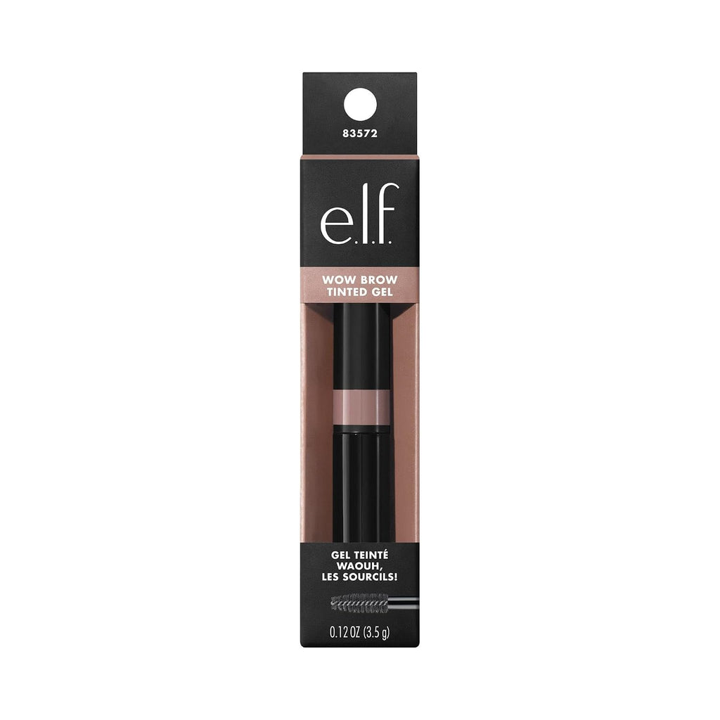 e.l.f. Wow Brow Gel, Volumizing, Buildable, Wax-Gel Hybrid, Creates Full, Voluminous-Looking Brows, Locks Brow Hairs In Place, Neutral Brown, Fiber-Infused 3.5g