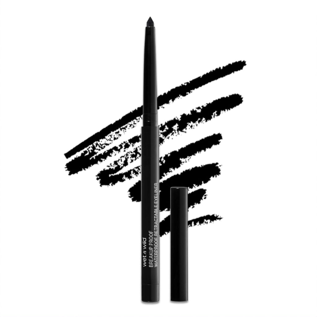 wet n wild Mega Last Breakup Proof Waterproof Retractable Gel Eyeliner - Ultra Pigmented 16-Hour Long Wear, Smudge Proof Satin Finish Formula, Cruelty-Free & Vegan - Charcoal