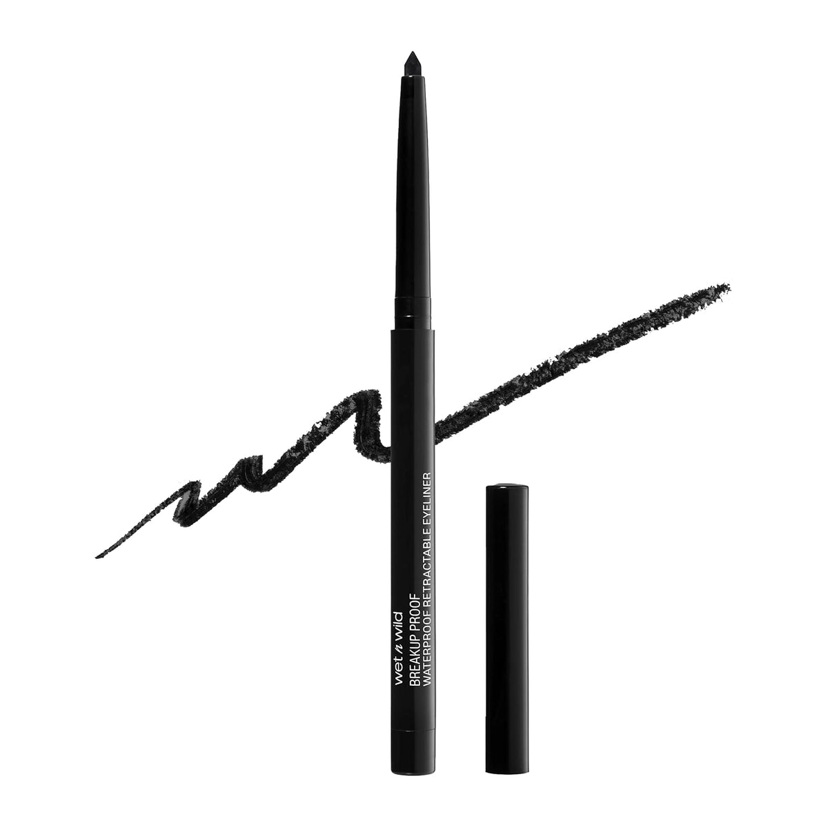 wet n wild Mega Last Breakup Proof Waterproof Retractable Gel Eyeliner - Ultra Pigmented 16-Hour Long Wear, Smudge Proof Satin Finish Formula, Cruelty-Free & Vegan - Charcoal