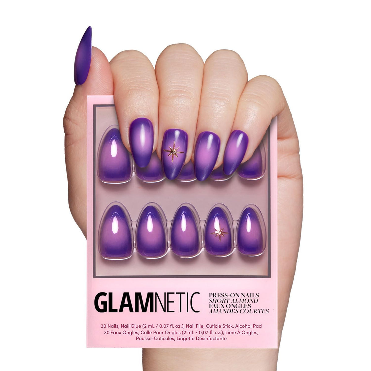 Glamnetic Halloween Press On Nails, Short Almond Glazed, October Nights
