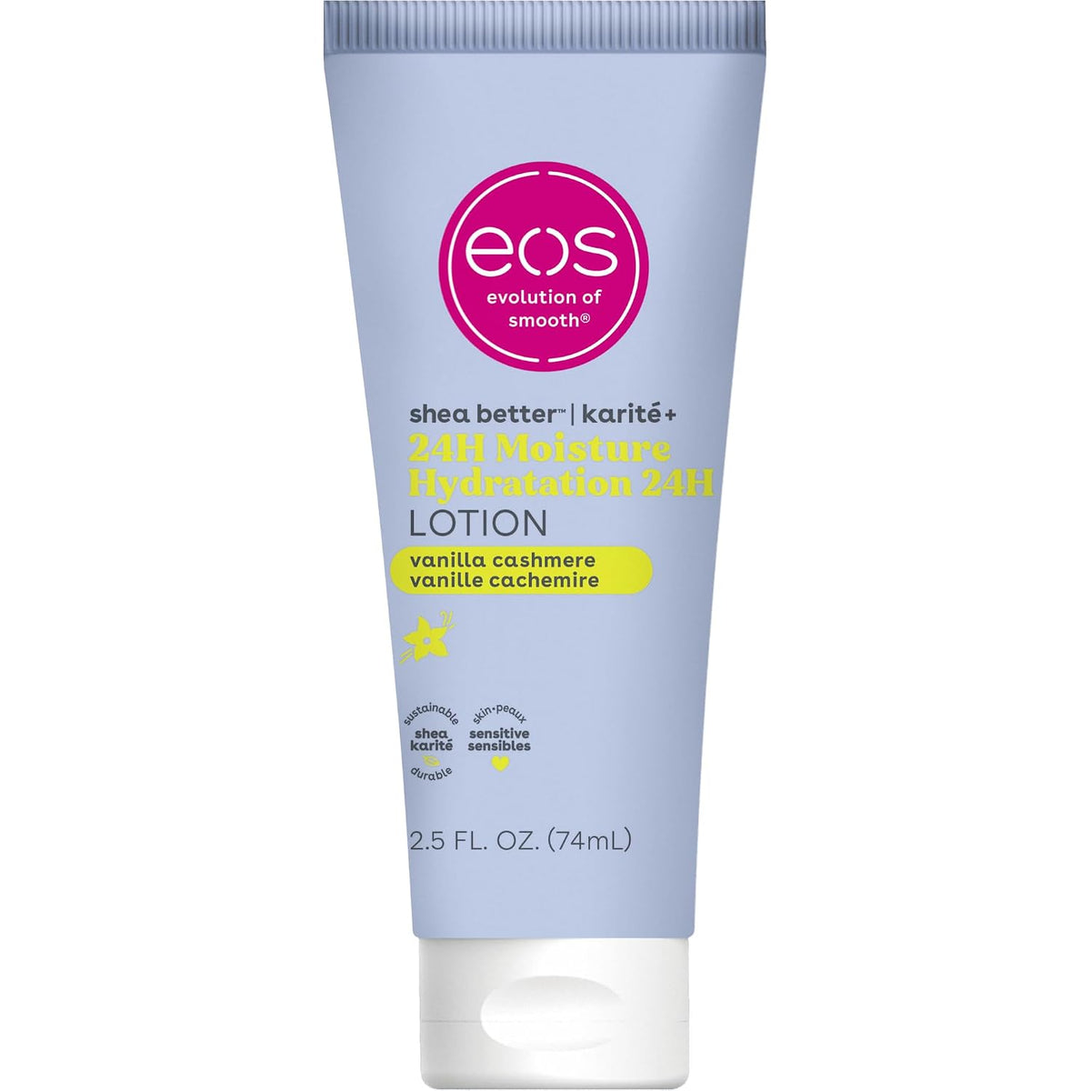 eos 24H Moisture Travel Body Lotion- Fresh & Cozy, Mini Size, 2.5 fl oz