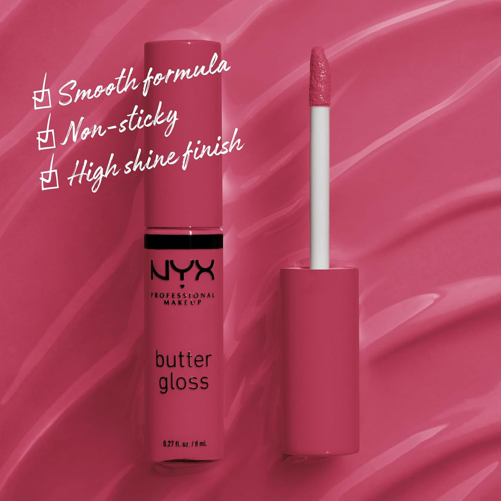 NYX PROFESSIONAL MAKEUP Butter Gloss, Non-Sticky Lip Gloss - Sugar Glass ,Clear