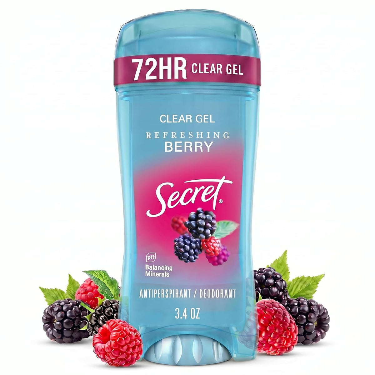 Secret Fresh Antiperspirant Deodorant for Women, 72hr Breathable Sweat & Odor Protection, Instant Freshness & Gentle, PH Balancing Minerals, Clear Gel, Relaxing Lavender Scent, 2.6 oz