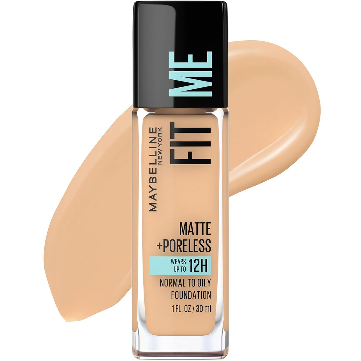 Maybelline Fit Me Matte + Poreless Liquid Oil-Free Foundation Makeup, Toffee, 1 Count (Packaging May Vary)