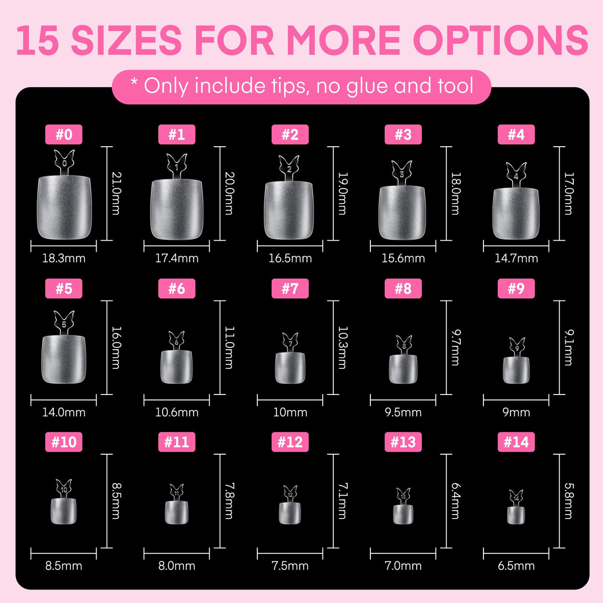 UNA GELLA Almond Gel Nail Tips 504PCS Pre-Etched Clear Fake Nails Tips