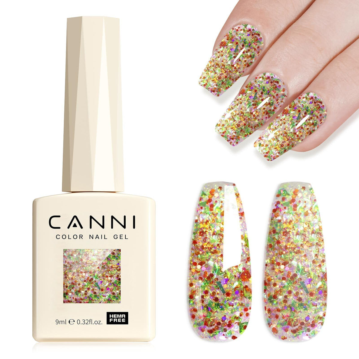 CANNI 9ml Light Yellow Green Gel Nail Polish High Gloss UV LED Soak Off Gel