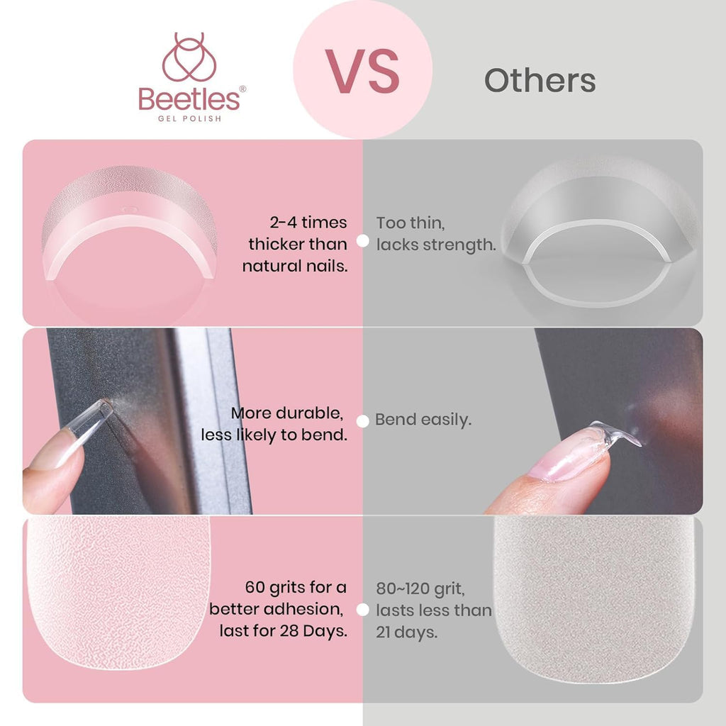 Beetles Soft Gel Nail Tips Short Almond 288pcs in 12 Sizes Etch-X