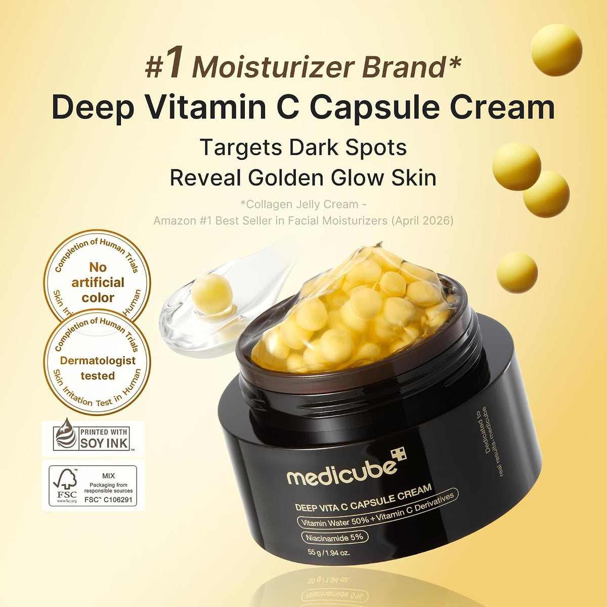 medicube Capsule Cream with Hyaluronic Acid for 120H Lasting Hydration