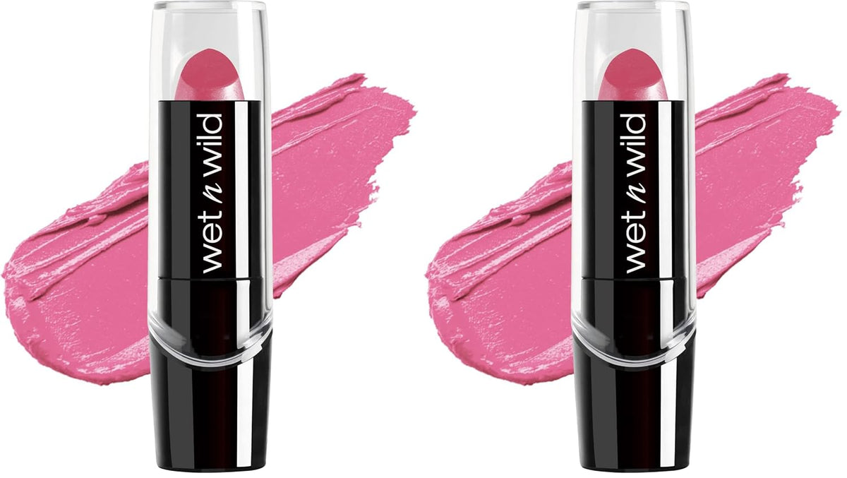 wet n wild Silk Finish Lipstick, Hydrating Rich Buildable Lip Color, Formulated with Vitamins A,E, & Macadamia for Ultimate Hydration, Cruelty-Free & Vegan - Dark Pink Frost