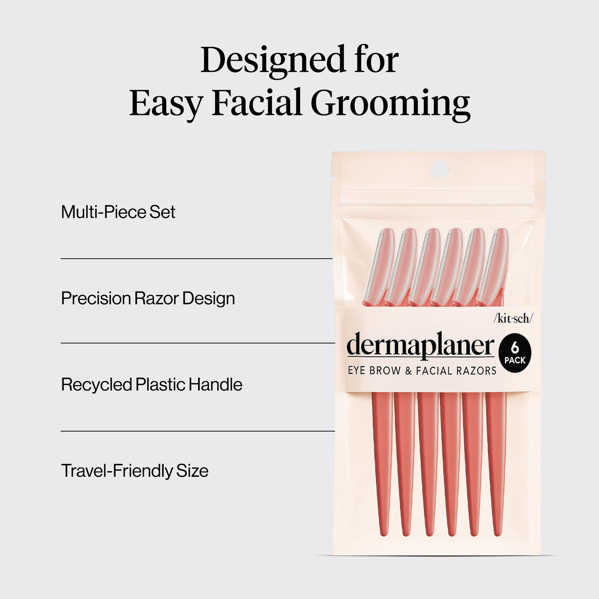 Kitsch Dermaplane Razor for Women Face – Terracotta, 12 pcs
