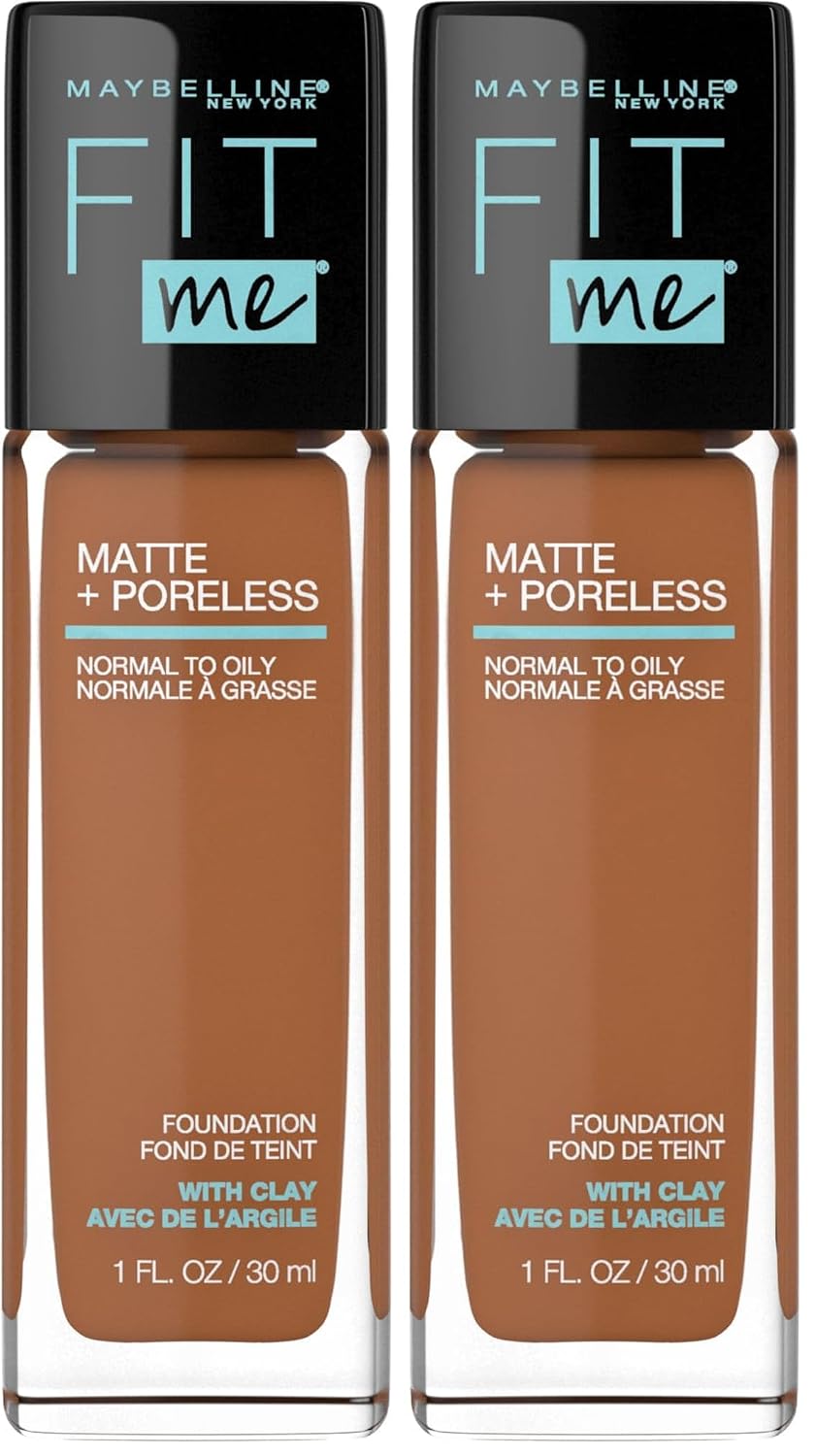 Maybelline Fit Me Matte + Poreless Liquid Oil-Free Foundation Makeup, Toffee, 1 Count (Packaging May Vary)