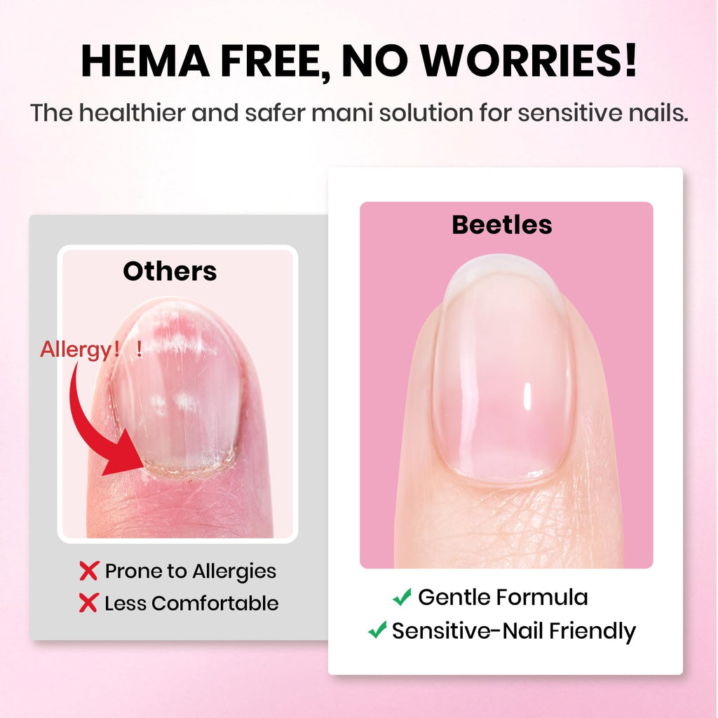 Beetles Soft Gel Nail Tips Short Almond 288pcs in 12 Sizes Etch-X