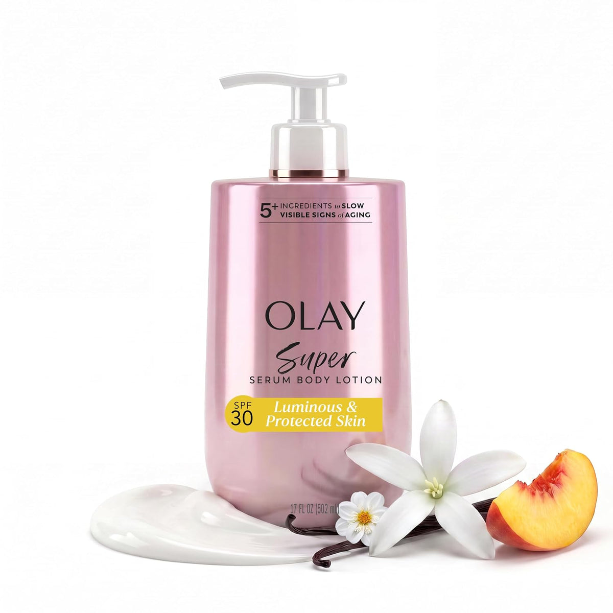 Olay Body Lotion for Women, Firming with Collagen Peptides Serum, Visibly Firmer Skin, 24hr Moisture & Hydration, Fast Absorbing Formula, Vitamin B3 Complex, For All Skin Types, 17 fl oz