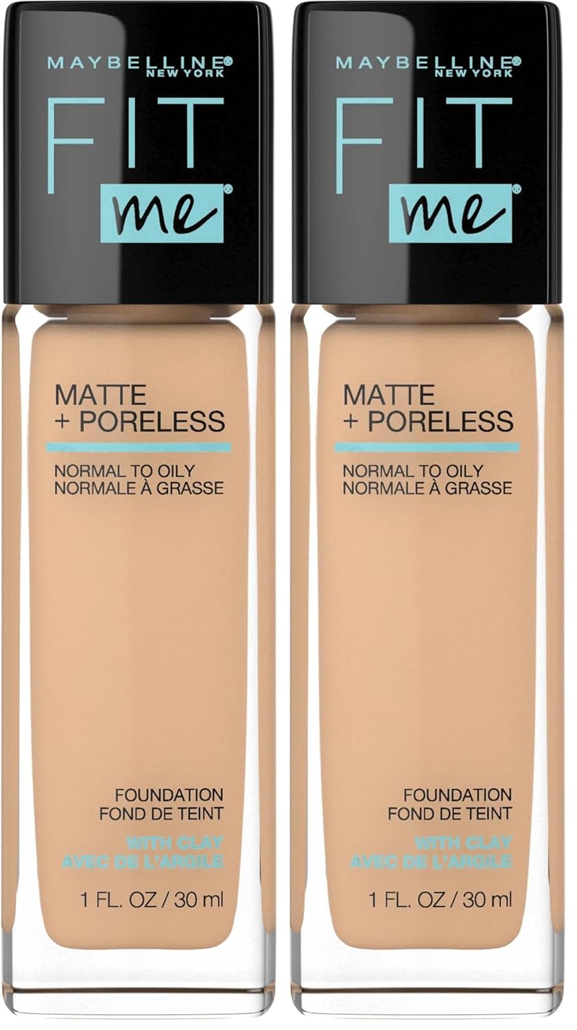 Maybelline Fit Me Matte + Poreless Liquid Oil-Free Foundation Makeup, Toffee, 1 Count (Packaging May Vary)