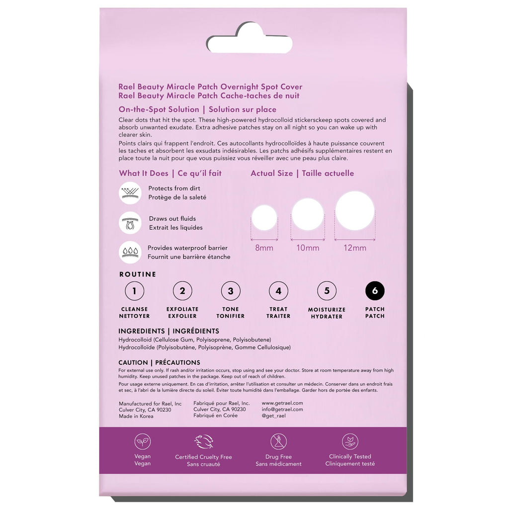 Rael Miracle Invisible Spot Cover Hydrocolloid Acne Pimple Patches (96 Ct)