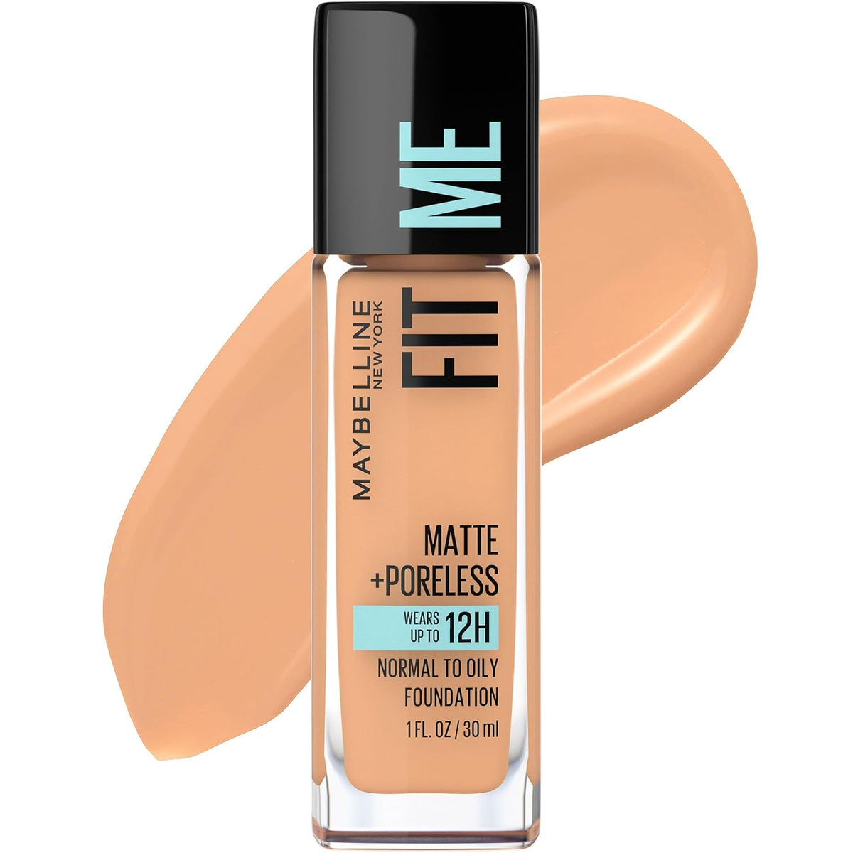 Maybelline Fit Me Matte + Poreless Liquid Oil-Free Foundation Makeup, Toffee, 1 Count (Packaging May Vary)