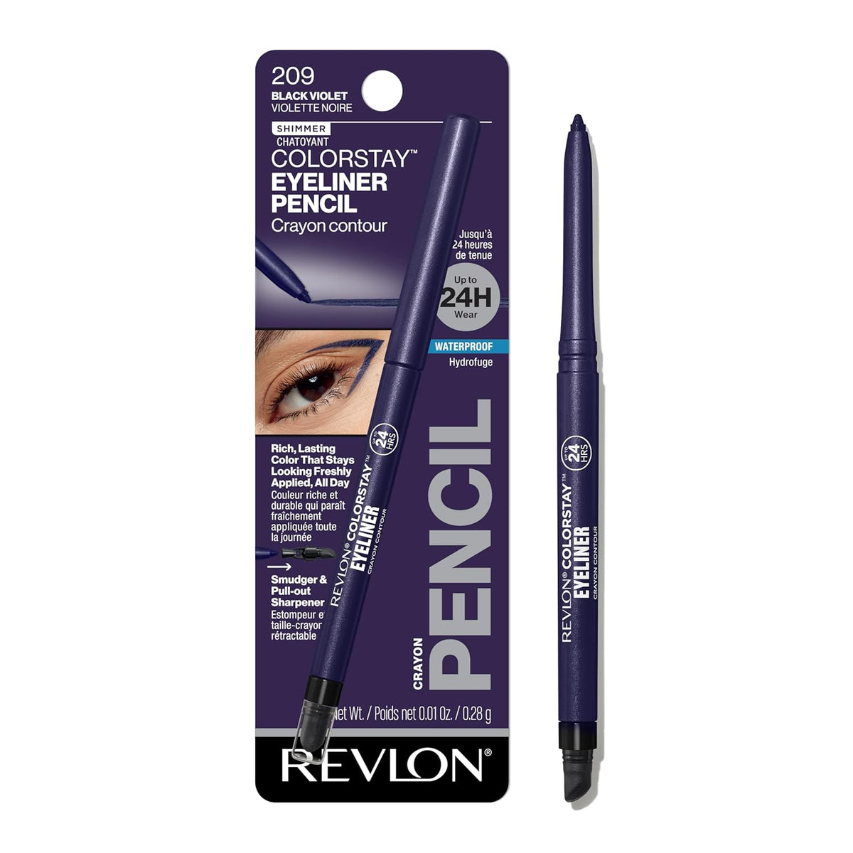 Revlon ColorStay Pencil Waterproof Eyeliner, 202 Black Brown, 0.01 oz