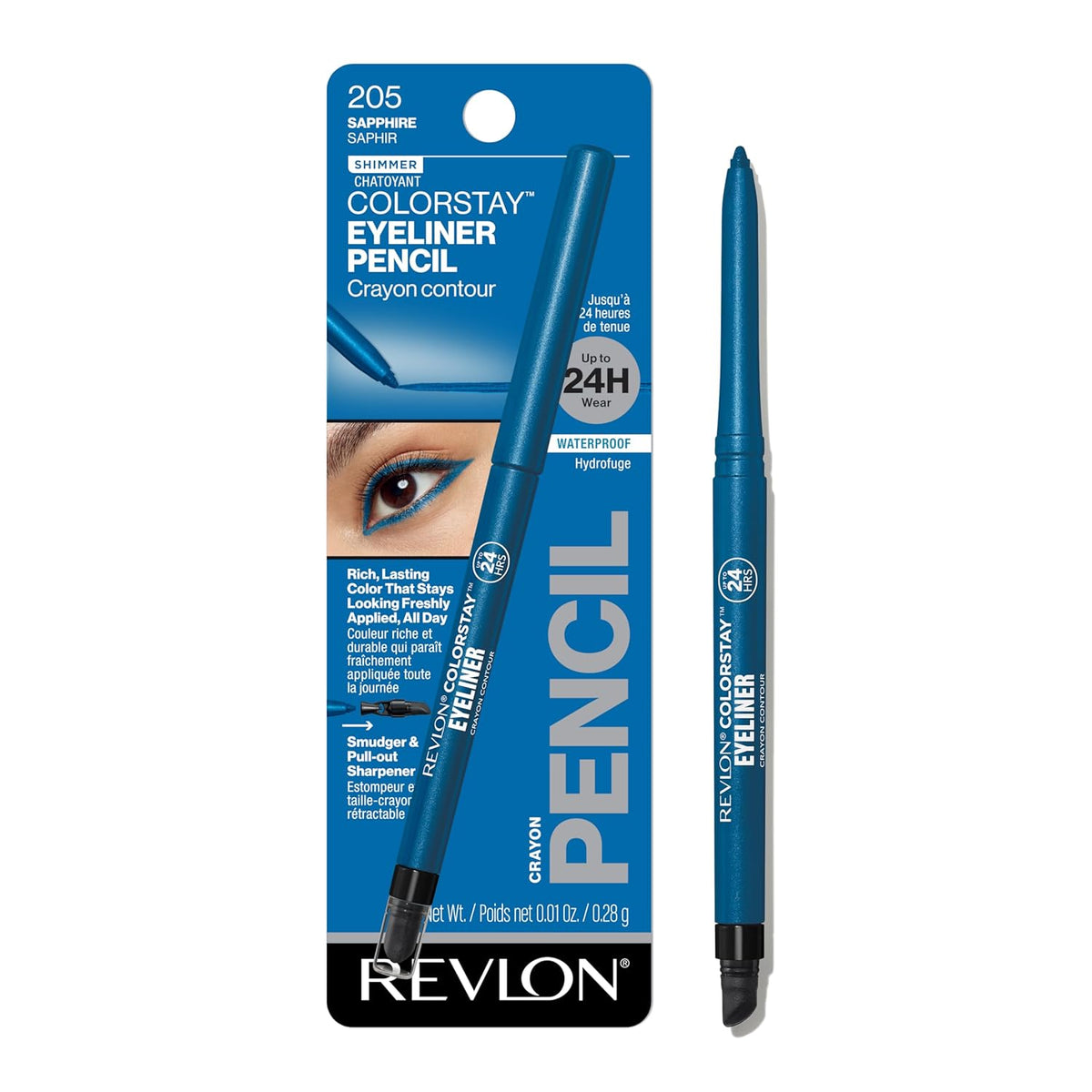 Revlon ColorStay Pencil Waterproof Eyeliner, 202 Black Brown, 0.01 oz