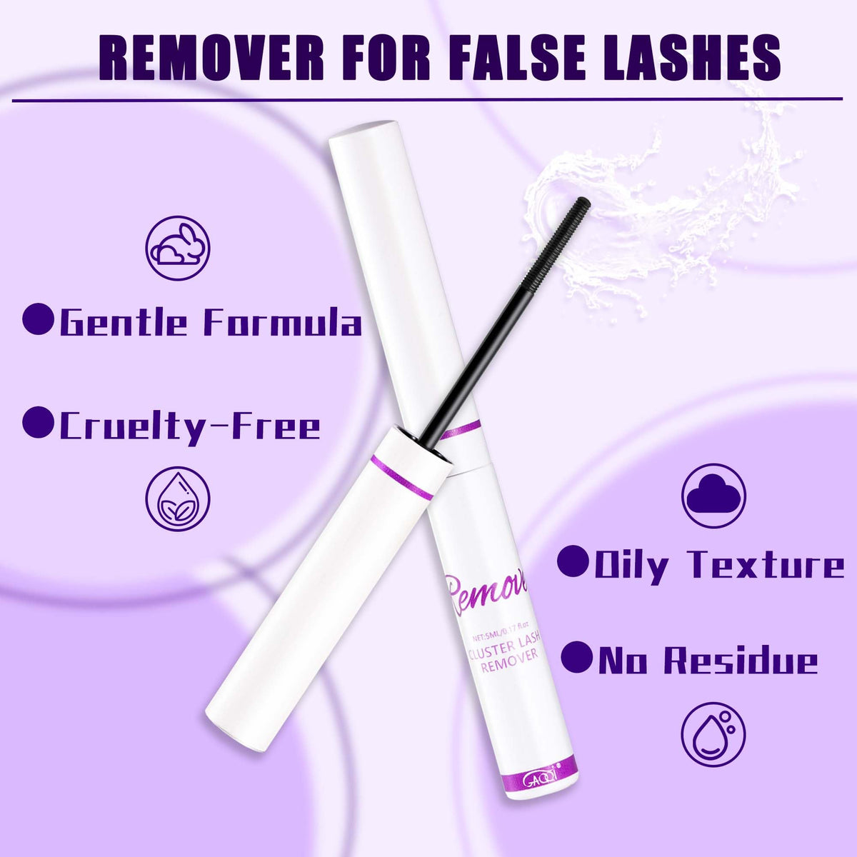 GAQQI Lash Cluster Glue, Waterproof Bond and Seal Lash Glue, Black - 2PCS