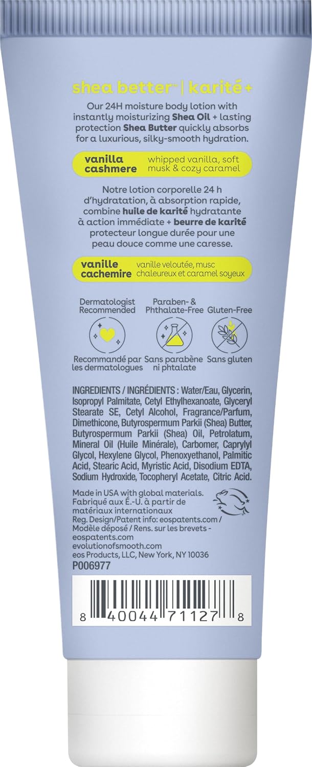 eos 24H Moisture Travel Body Lotion- Fresh & Cozy, Mini Size, 2.5 fl oz