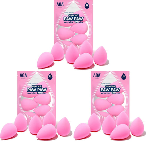 AOA Studio Collection makeup Sponge Set Latex Free and High-definition Set of 6 makeup Wonder blender For Powder Cream and Liquid, Super Soft Wonder Beauty Cosmetic