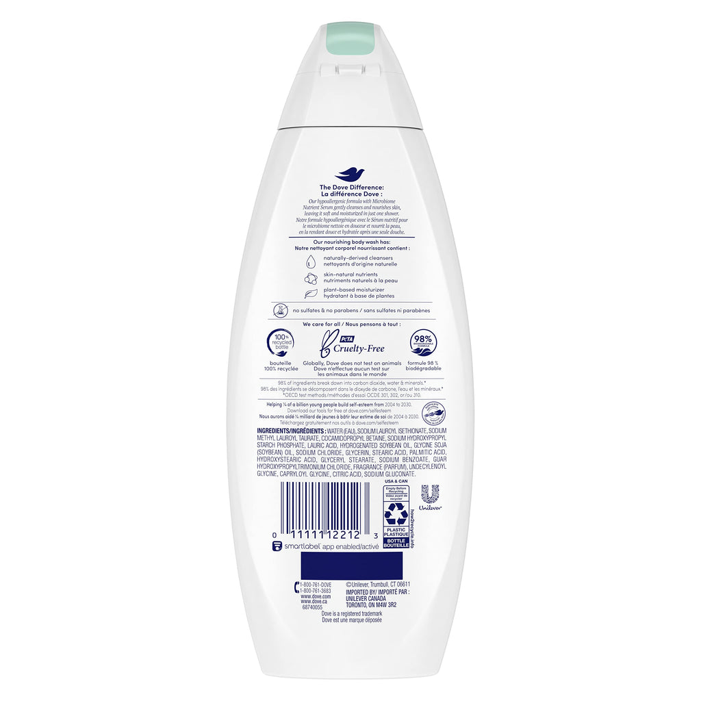 Dove Sensitive Skin Body Wash, 24hr Lotion-Soft Skin, 30.6 oz