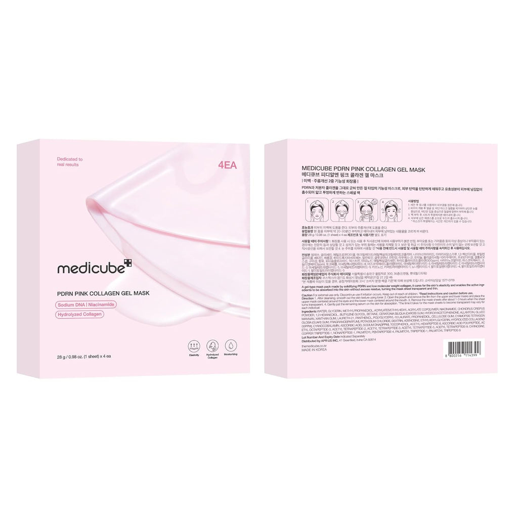 medicube Jelly Gel Mask with Salmon DNA PDRN Pink Collagen, 4EA