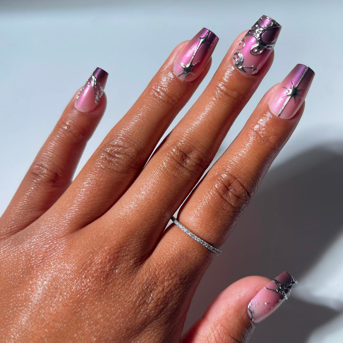 Glamnetic Halloween Press On Nails, Short Almond Glazed, October Nights