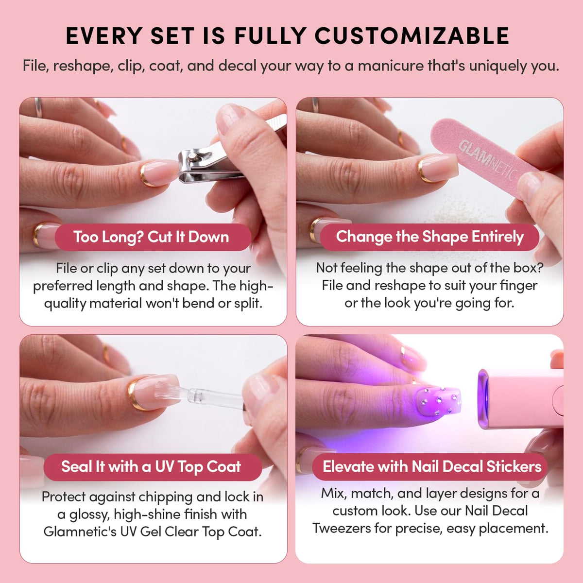 Glamnetic Halloween Press On Nails, Short Almond Glazed, October Nights