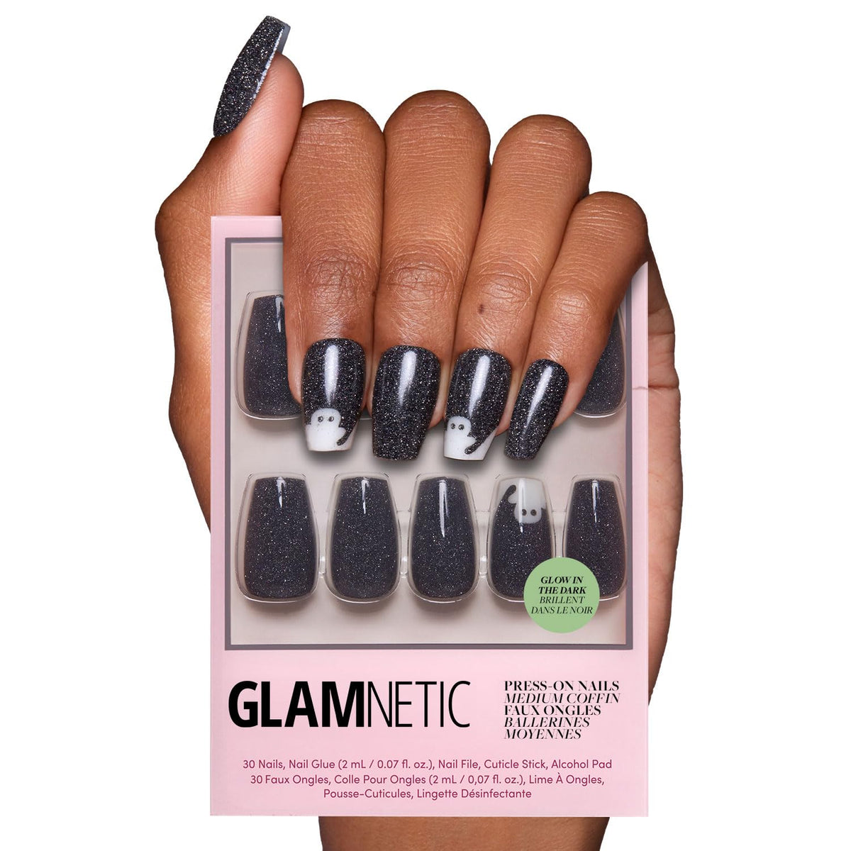 Glamnetic Halloween Press On Nails, Short Almond Glazed, October Nights