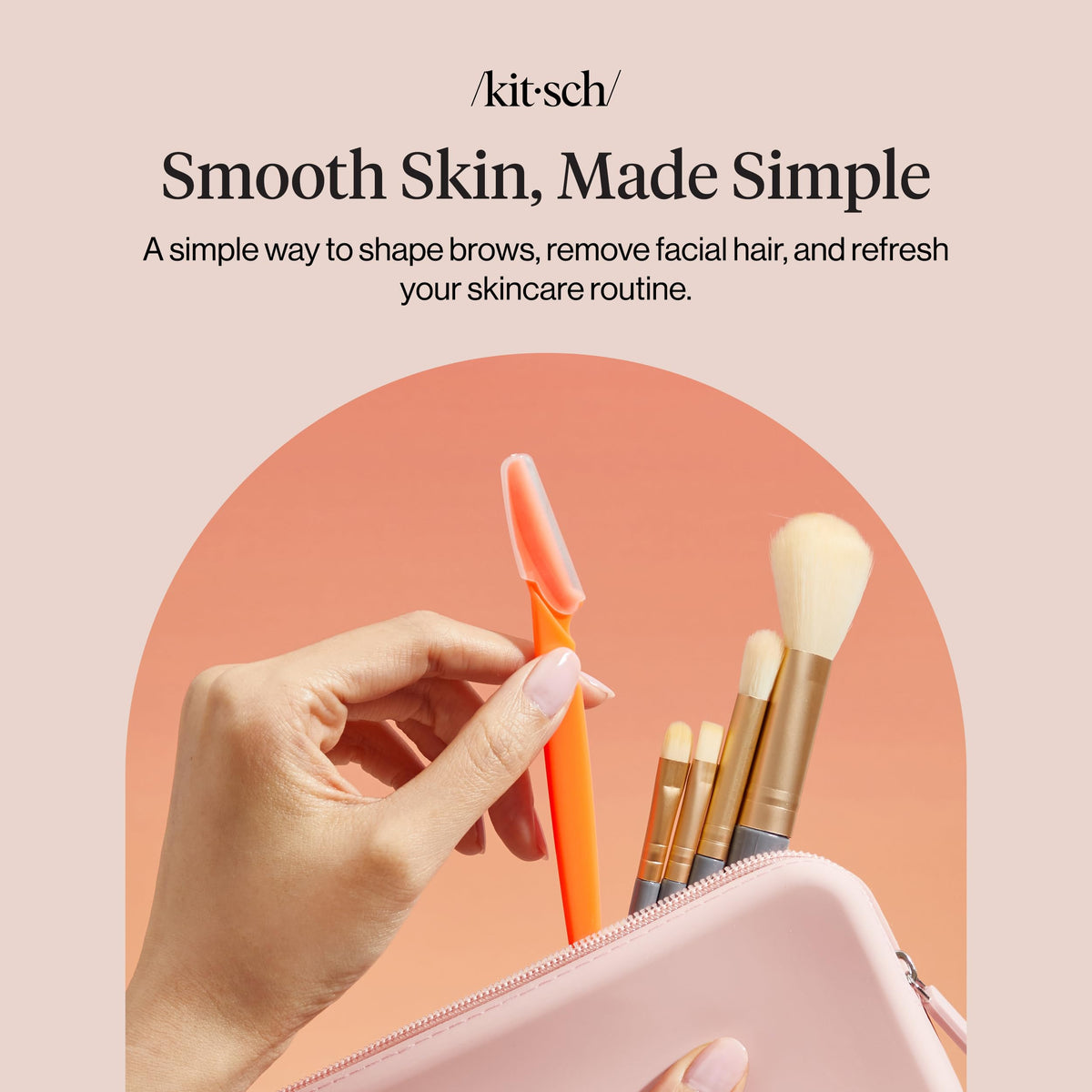 Kitsch Dermaplane Razor for Women Face – Terracotta, 12 pcs