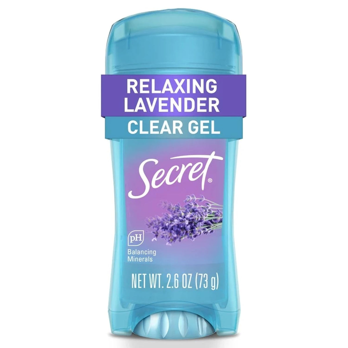 Secret Fresh Antiperspirant Deodorant for Women, 72hr Breathable Sweat & Odor Protection, Instant Freshness & Gentle, PH Balancing Minerals, Clear Gel, Relaxing Lavender Scent, 2.6 oz