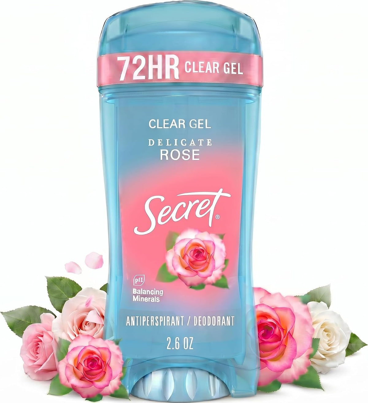 Secret Fresh Antiperspirant Deodorant for Women, 72hr Breathable Sweat & Odor Protection, Instant Freshness & Gentle, PH Balancing Minerals, Clear Gel, Relaxing Lavender Scent, 2.6 oz