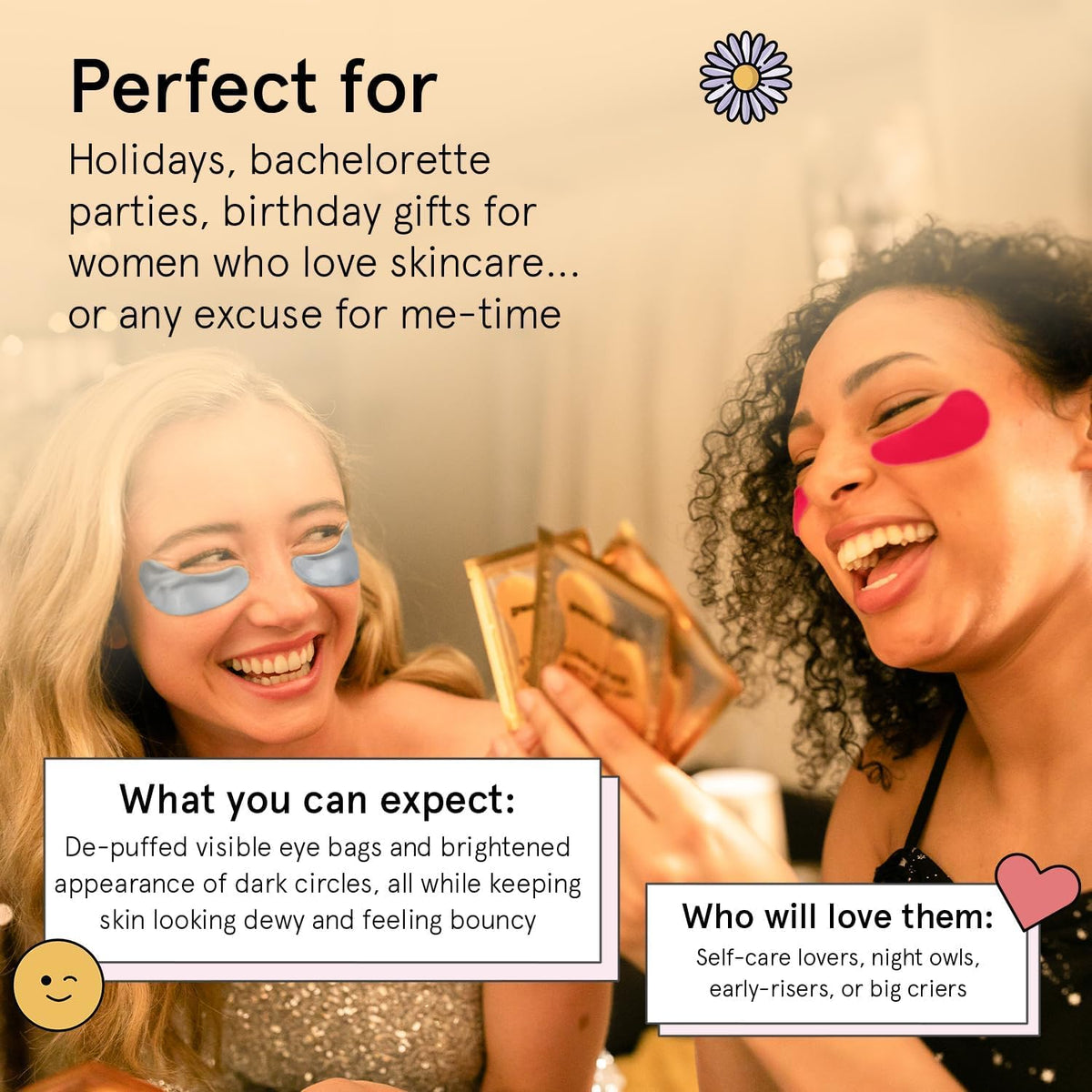 grace & stella Award Winning Eye Patches for Puffy Eyes - Birthday Gifts for Women - Under Eye Mask for Dark Circles and Undereye Bags - Gifts for Mom - Vegan Cruelty-Free Self Care (24 Pairs, Gold)