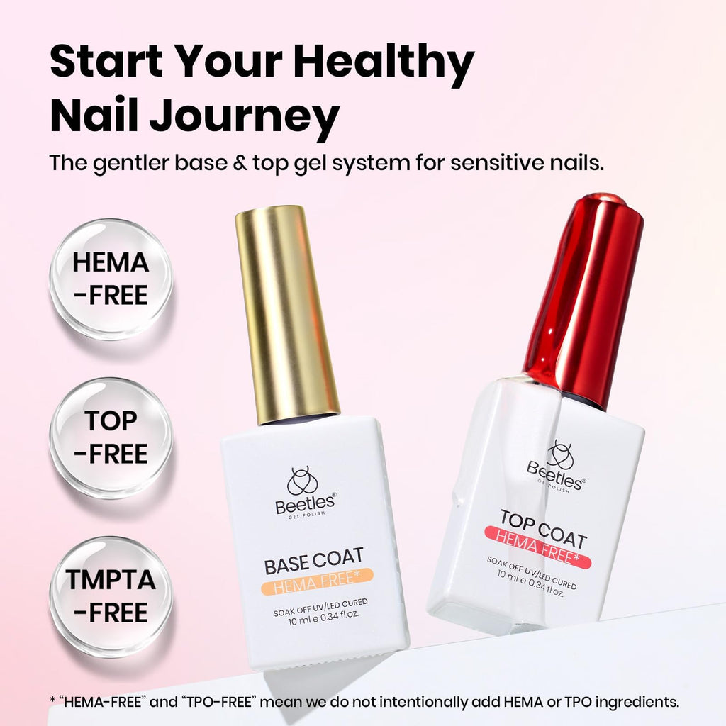 Beetles Builder Gel for Nails with Gel Base and Top Coat Set 3Pcs
