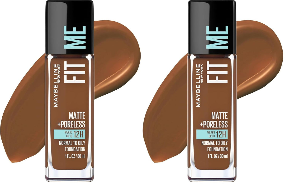 Maybelline Fit Me Matte + Poreless Liquid Oil-Free Foundation Makeup, Toffee, 1 Count (Packaging May Vary)