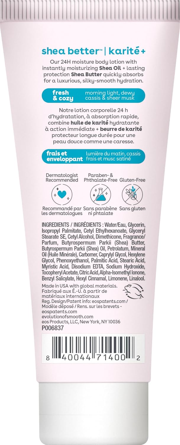 eos 24H Moisture Travel Body Lotion- Fresh & Cozy, Mini Size, 2.5 fl oz
