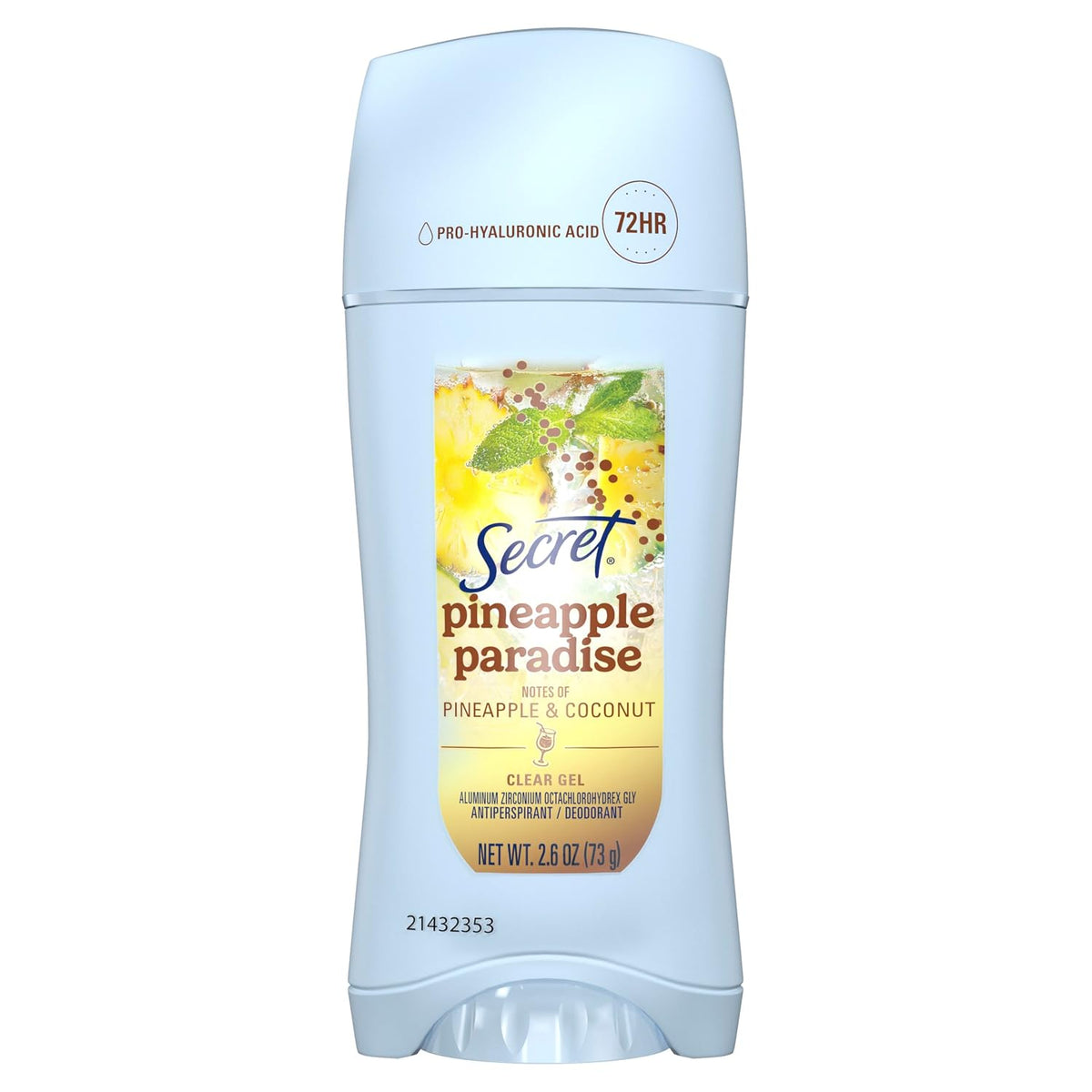 Secret Fresh Antiperspirant Deodorant for Women, 72hr Breathable Sweat & Odor Protection, Instant Freshness & Gentle, PH Balancing Minerals, Clear Gel, Relaxing Lavender Scent, 2.6 oz