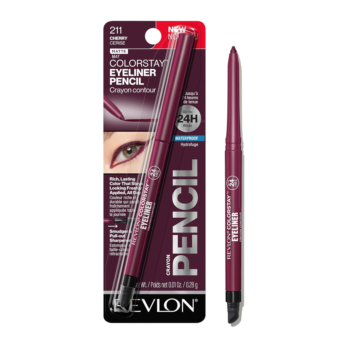 Revlon ColorStay Pencil Waterproof Eyeliner, 202 Black Brown, 0.01 oz