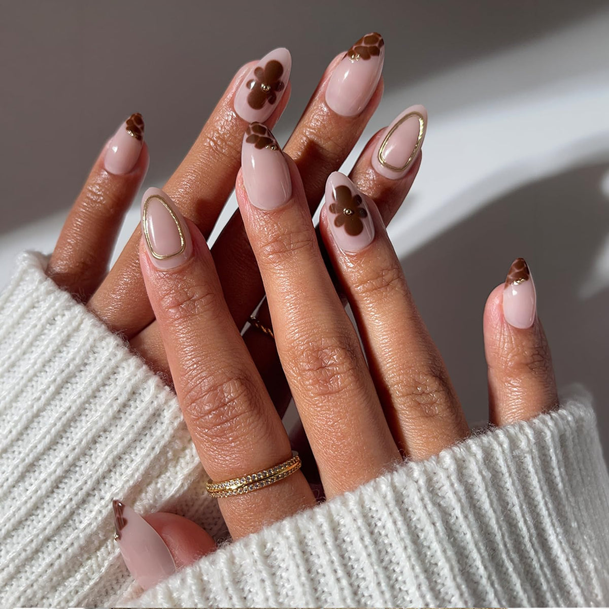 Glamnetic Press On Nails, Short Almond Glossy, Fake Nails 30pc Nail Kit
