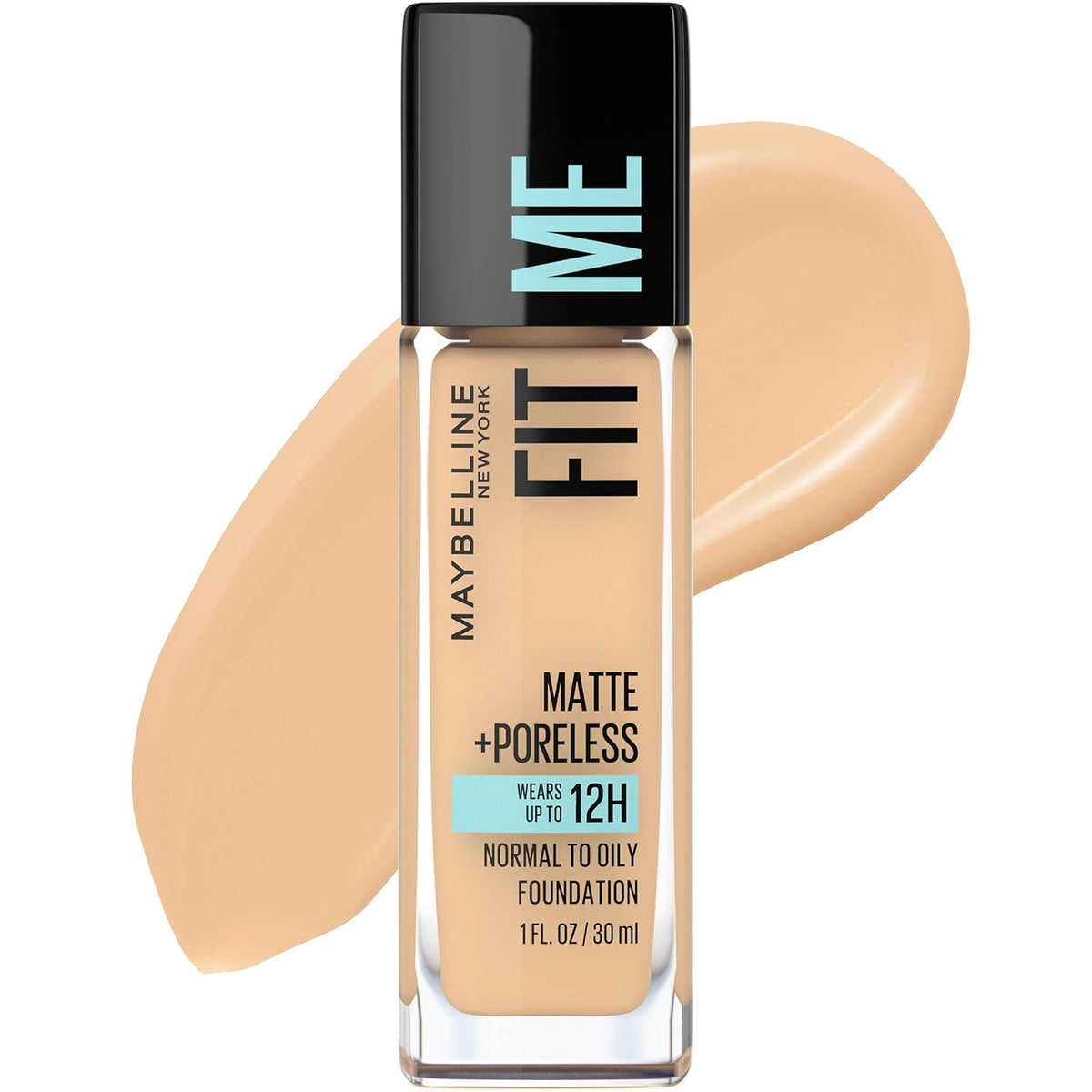 Maybelline Fit Me Matte + Poreless Liquid Oil-Free Foundation Makeup, Toffee, 1 Count (Packaging May Vary)