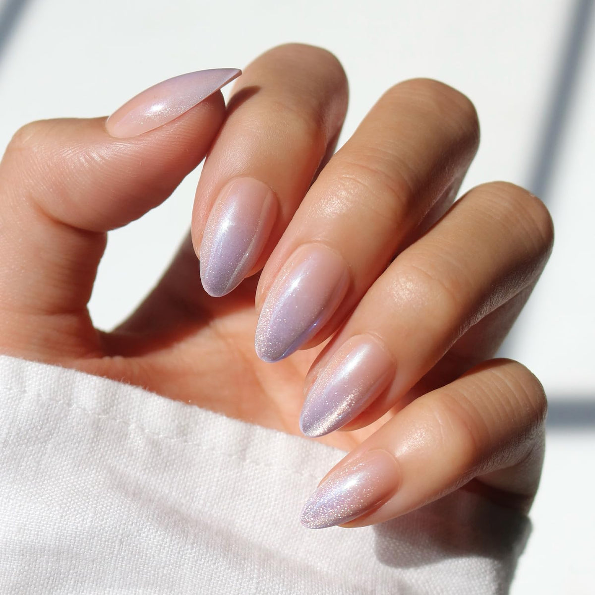Glamnetic Press On Nails, Short Almond Glossy, Fake Nails 30pc Nail Kit
