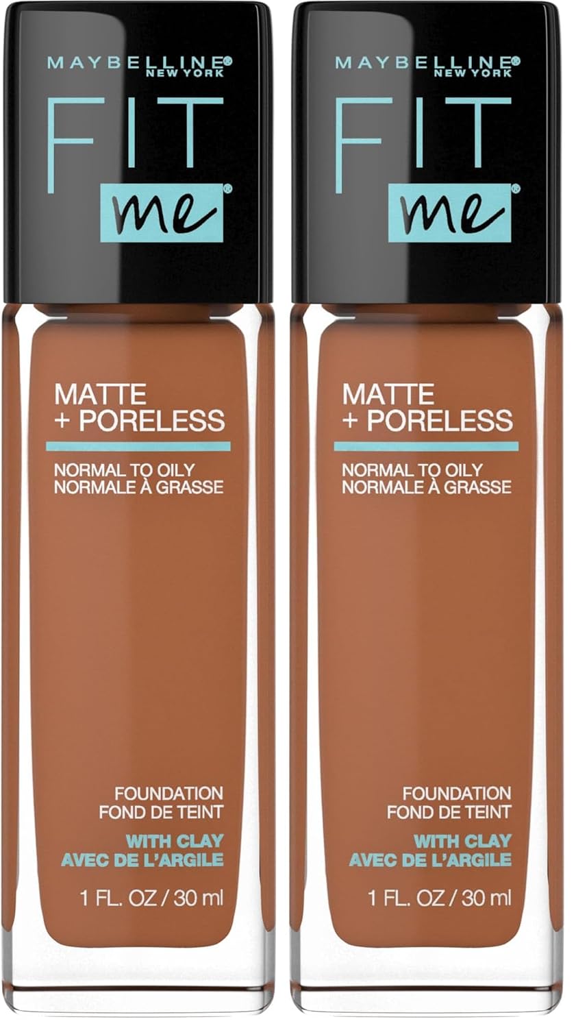 Maybelline Fit Me Matte + Poreless Liquid Oil-Free Foundation Makeup, Toffee, 1 Count (Packaging May Vary)