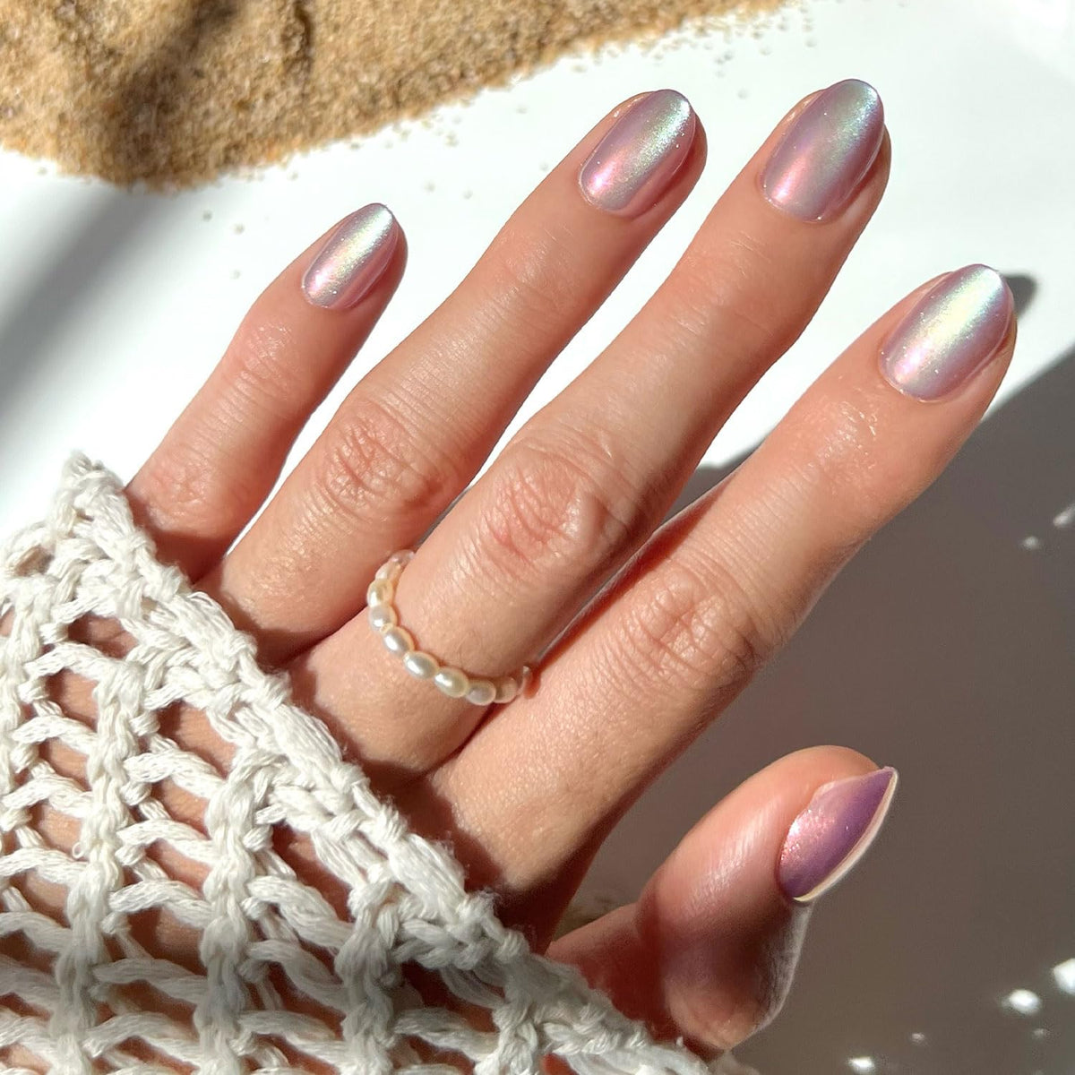 Glamnetic Press On Nails, Short Almond Glossy, Fake Nails 30pc Nail Kit