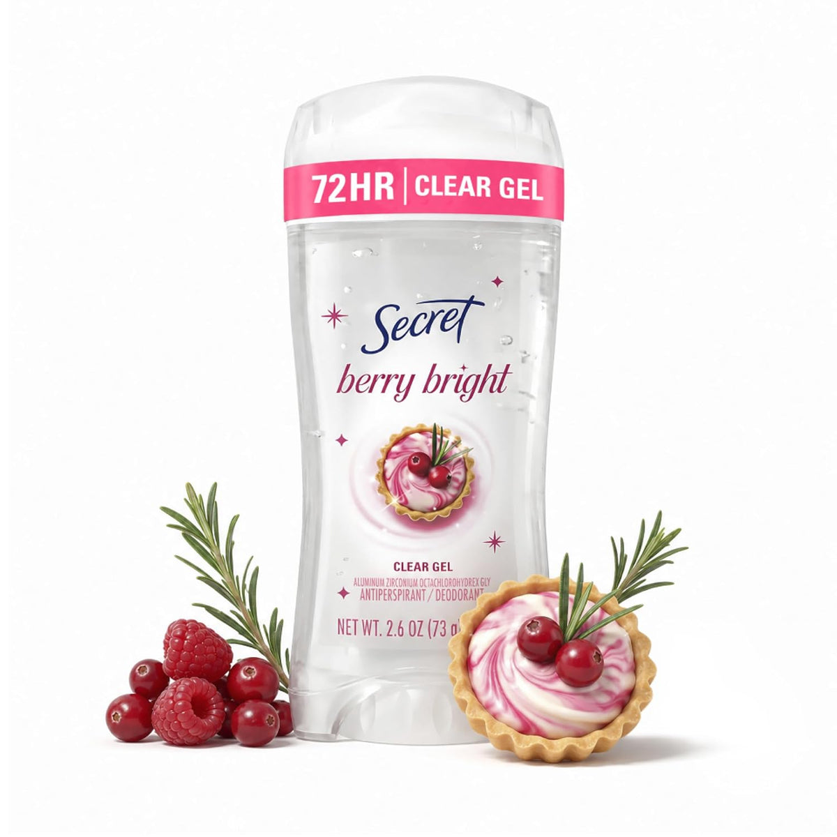 Secret Fresh Antiperspirant Deodorant for Women, 72hr Breathable Sweat & Odor Protection, Instant Freshness & Gentle, PH Balancing Minerals, Clear Gel, Relaxing Lavender Scent, 2.6 oz